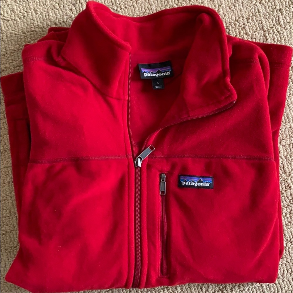 Red Patagonia Full Zip Fleece